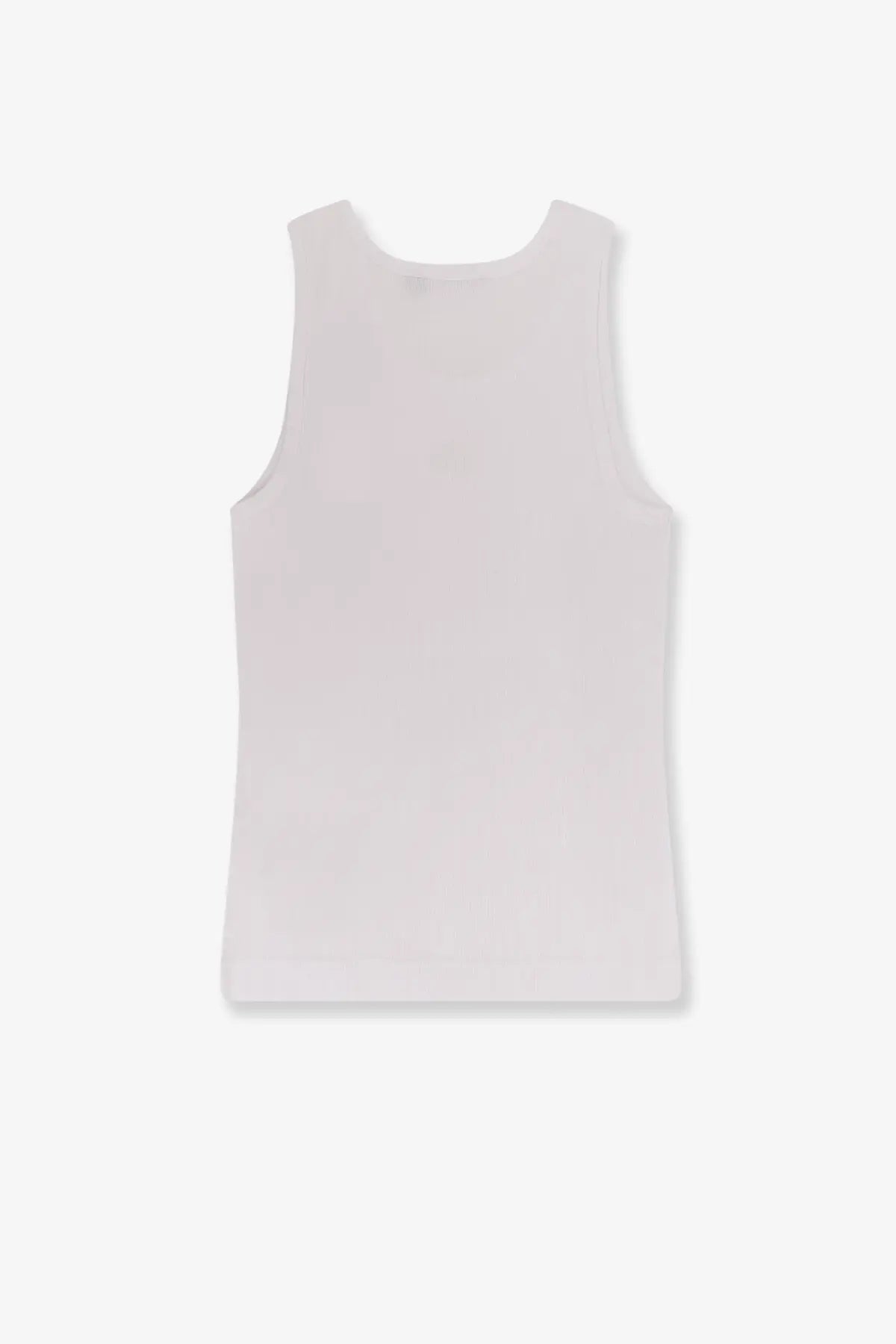 Dolce &amp; Gabbana women’s white ribbed cotton sleeveless tank top with a minimalist smooth lightweight fabric design