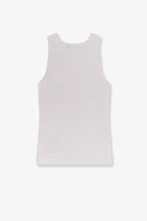 Dolce &amp; Gabbana women’s white ribbed cotton sleeveless tank top with a minimalist smooth lightweight fabric design