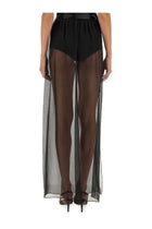 Dolce &amp; Gabbana Women's Silk Chiffon Long Skirt Black, view 3