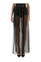 Dolce &amp; Gabbana Women's Silk Chiffon Long Skirt Black