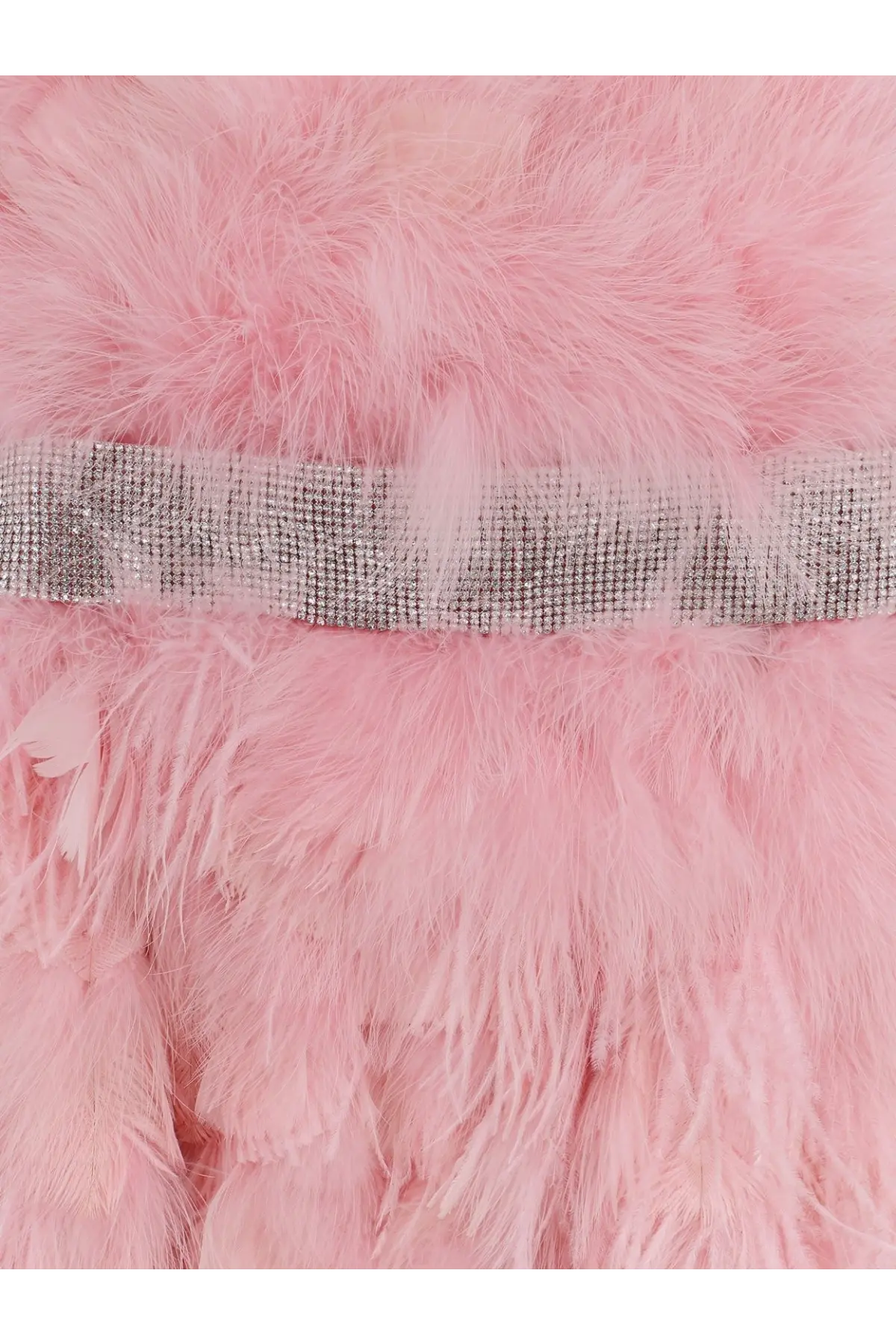 Dolce &amp; gabbana women’s white silk long dress with pink feathered garment and silver rhinestone trim