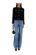 Dolce &amp; Gabbana Women's Single Breasted Tweed Bouclé Short Jacket Black, view 2