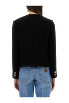 Dolce &amp; Gabbana Women's Single Breasted Tweed Bouclé Short Jacket Black, view 3