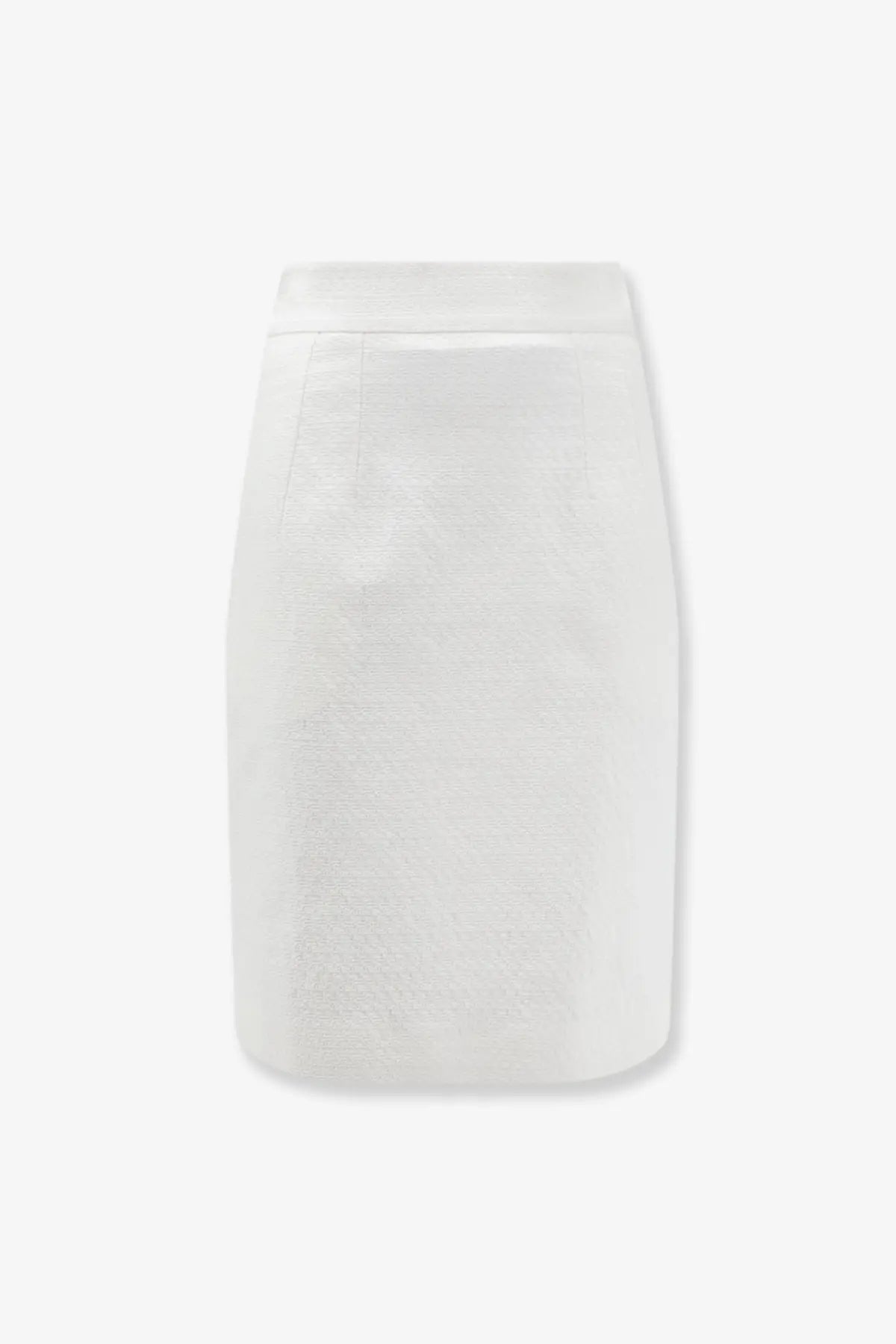 Dolce &amp; Gabbana women’s stretch mat skirt white crisp textured linen with clean tailored fit
