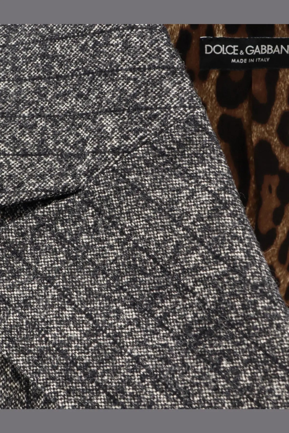 Dolce &amp; Gabbana women’s gray and white herringbone wool blend double breasted blazer made in Italy