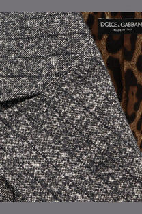 Dolce &amp; Gabbana women’s gray and white herringbone wool blend double breasted blazer made in Italy