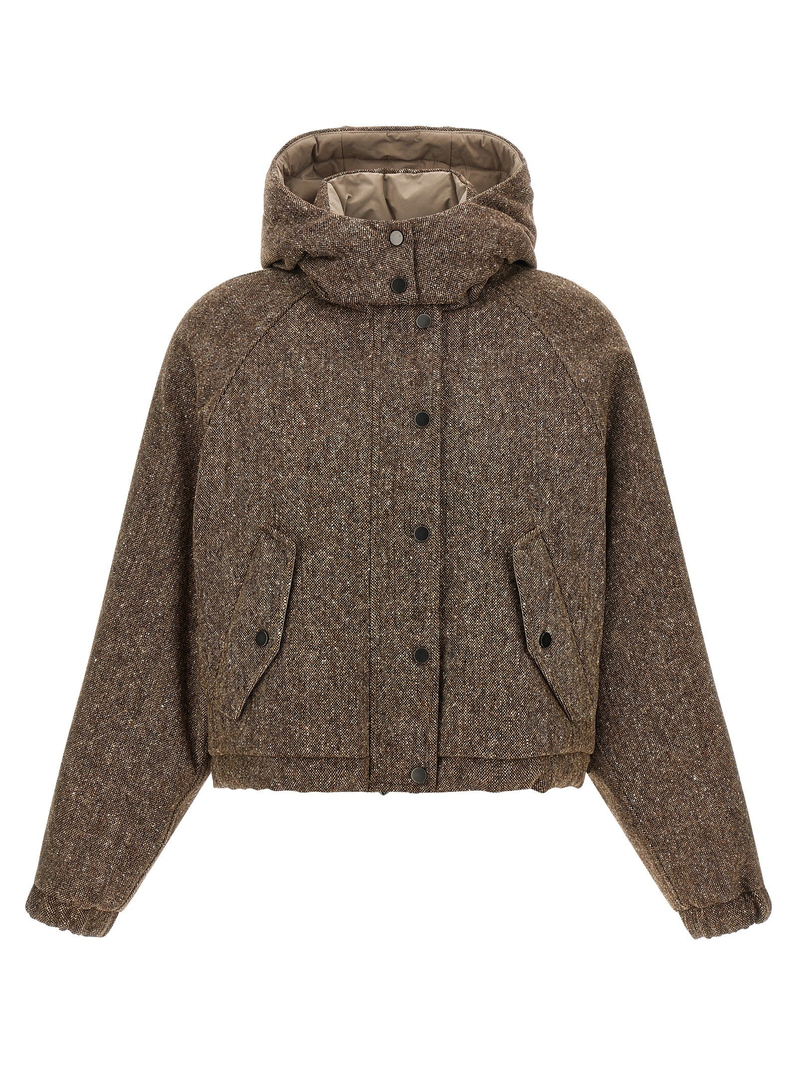 Brunello Cucinelli Women's Mélange Virgin Wool Blend Jacket Brown
