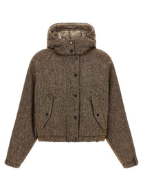 Brunello Cucinelli Women's Mélange Virgin Wool Blend Jacket Brown