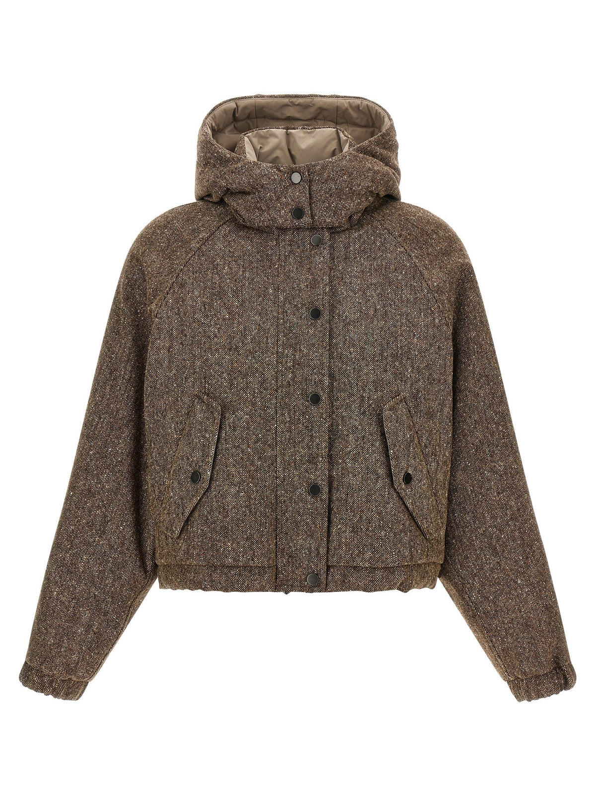 Brunello Cucinelli Women's Mélange Virgin Wool Blend Jacket Brown