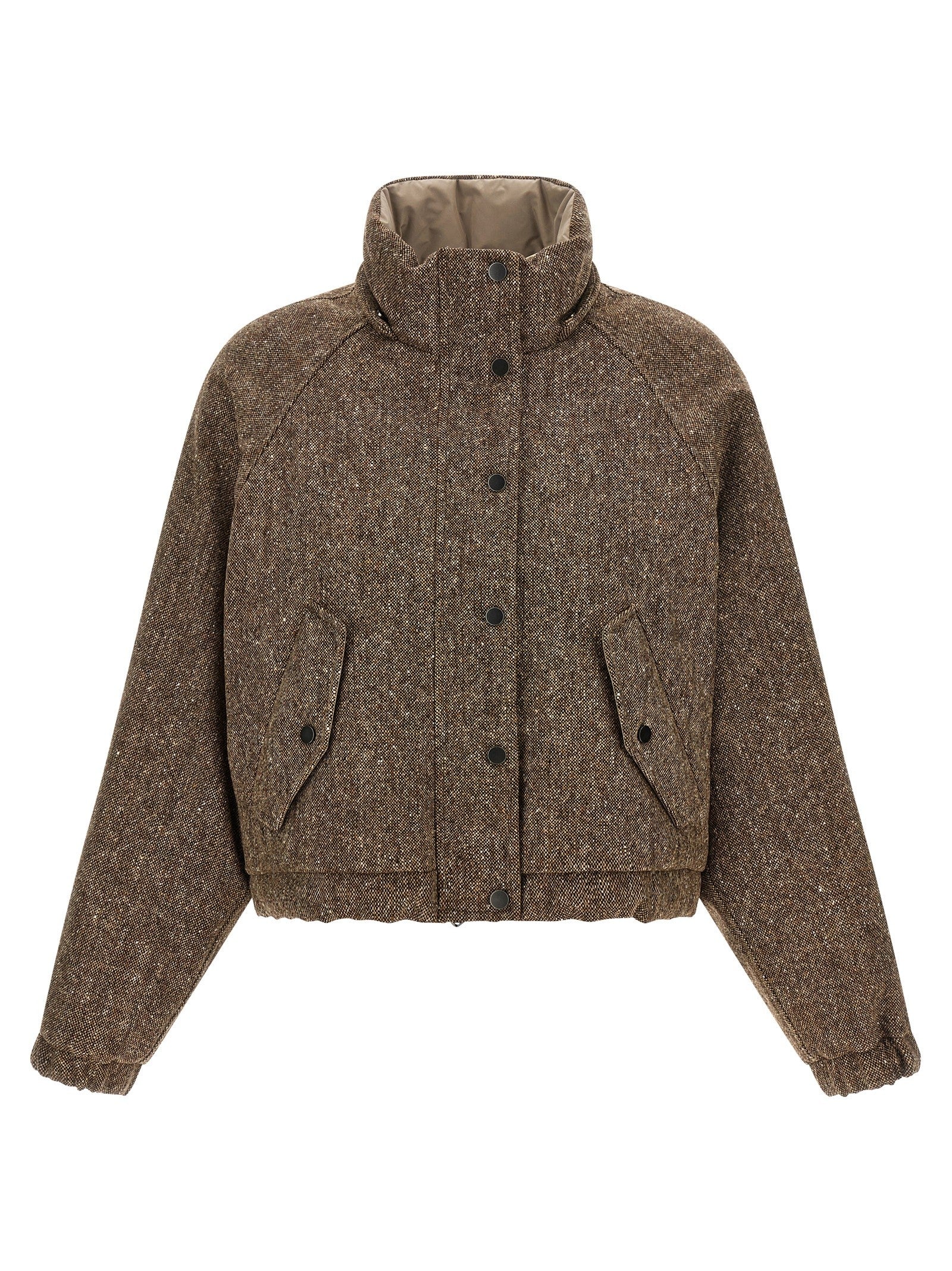 Brunello Cucinelli Women's Mélange Virgin Wool Blend Jacket Brown