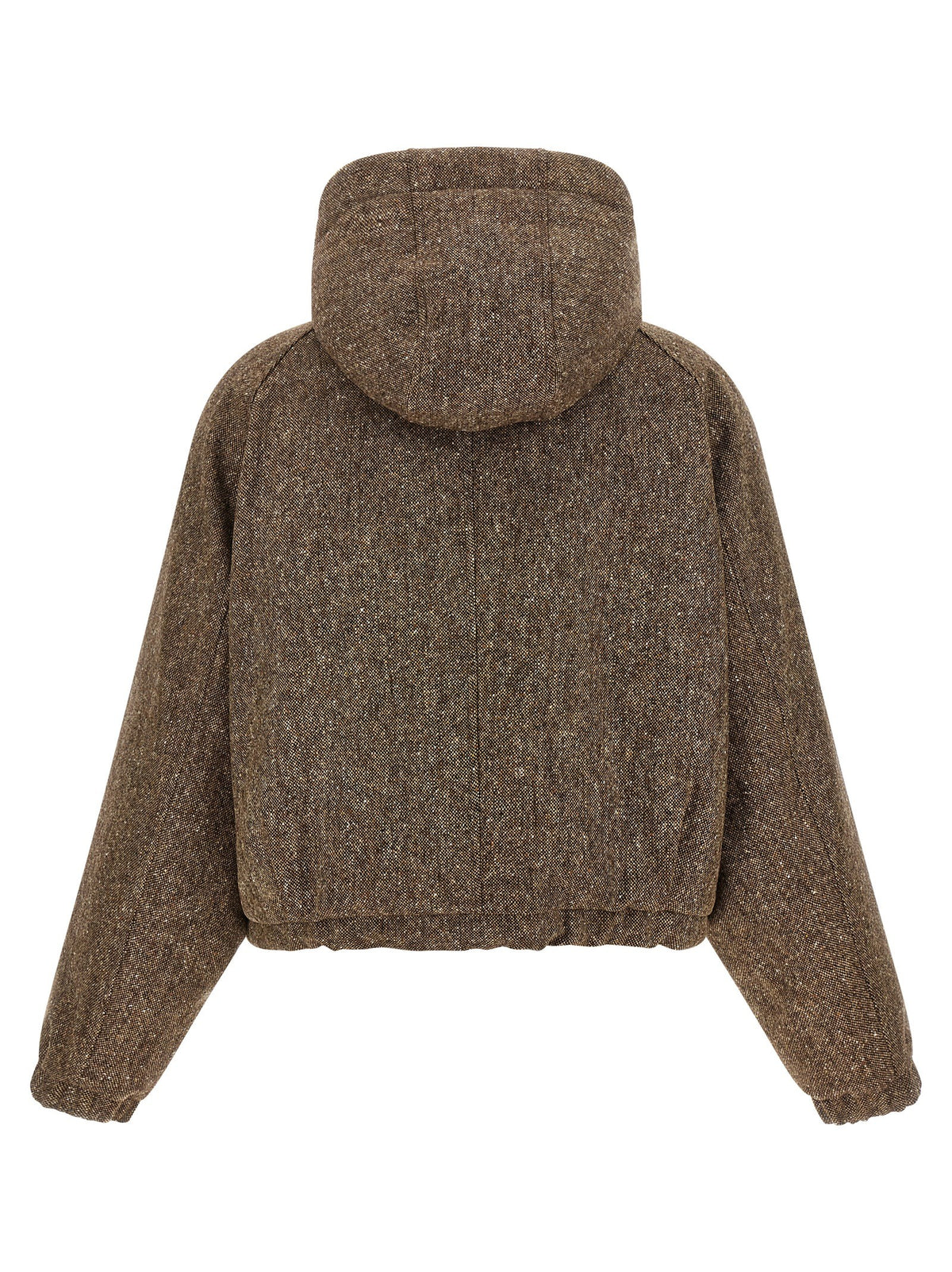 Brunello Cucinelli Women's Mélange Virgin Wool Blend Jacket Brown, view 3
