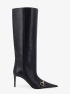 Gucci Women's Donna Slip on Leather Boots Black