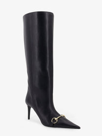 Gucci Women's Donna Slip on Leather Boots Black, view 2