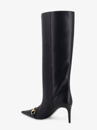 Gucci Women's Donna Slip on Leather Boots Black, view 3