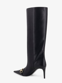 Gucci Women's Donna Slip on Leather Boots Black, view 3