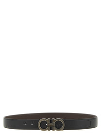 Ferragamo Doppio Gancini Reversible Belt Gold