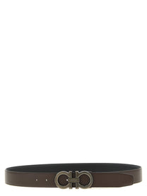 Ferragamo Doppio Gancini Reversible Belt Gold