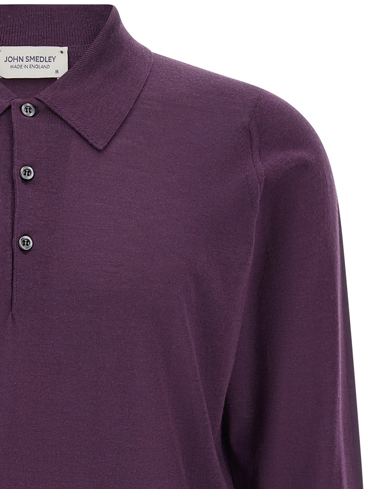 John Smedley Dorset Polo Shirt Purple, view 3