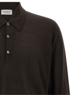 John Smedley Dorset Polo Shirt Brown, view 3