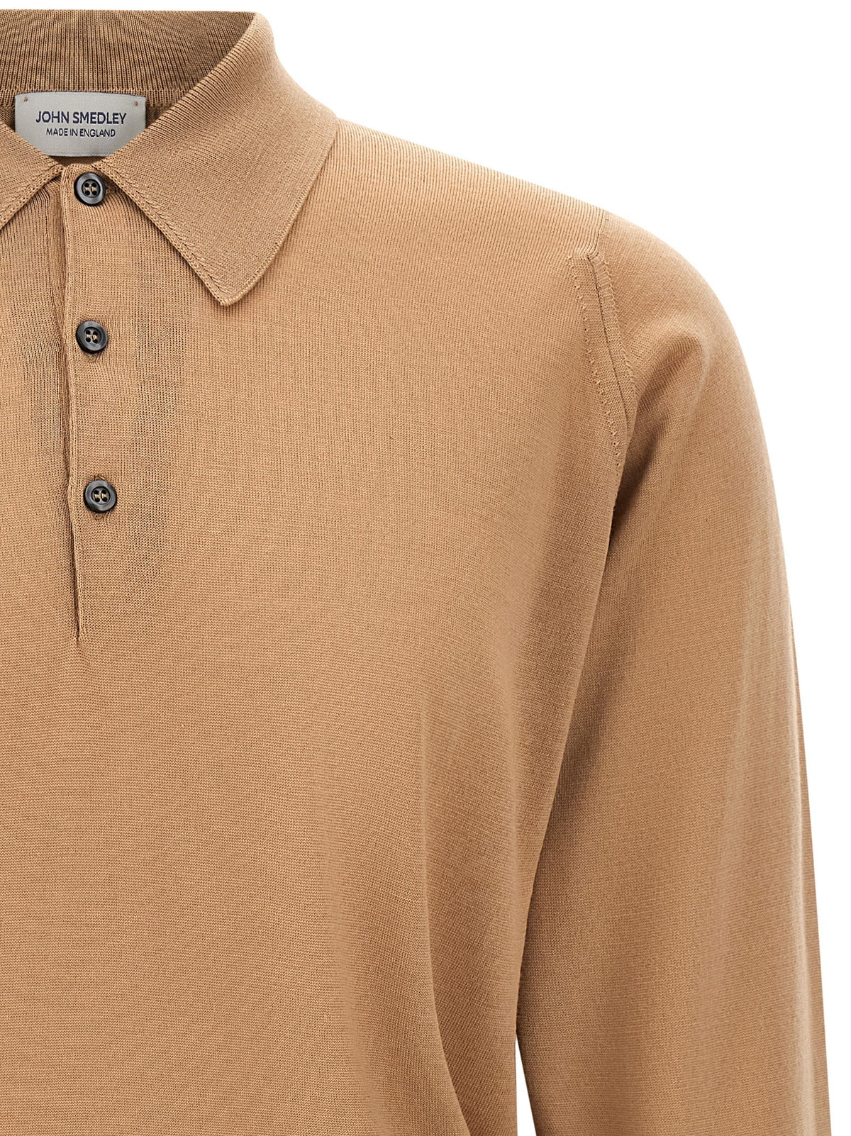 John Smedley Dorset Polo Shirt Beige, view 3