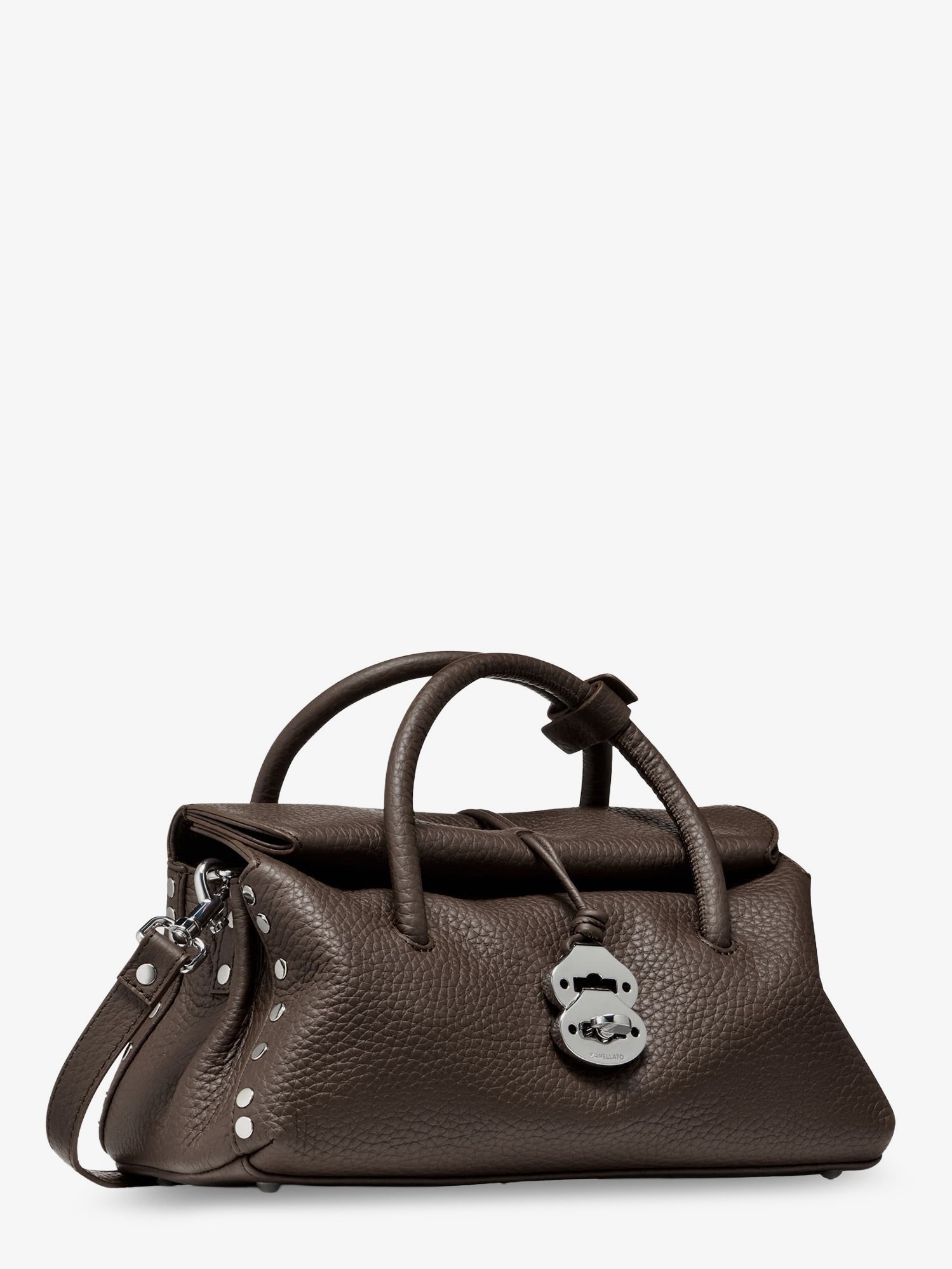 Zanellato Women's Dotta® Small Hammered Leather Crossbody Bag Brown