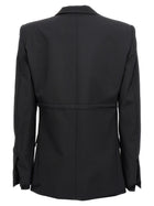 Nensi Dojaka Double Breast Drawstring Blazer Jacket Black, view 2