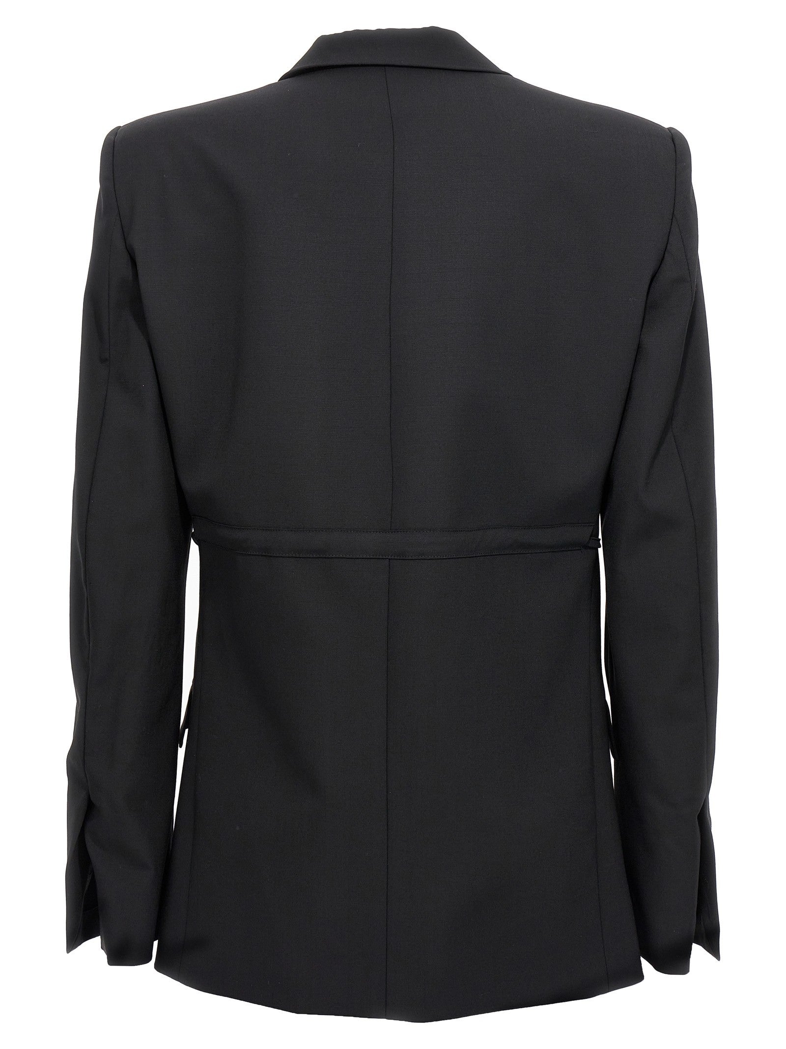 Nensi Dojaka Double Breast Drawstring Blazer Jacket Black