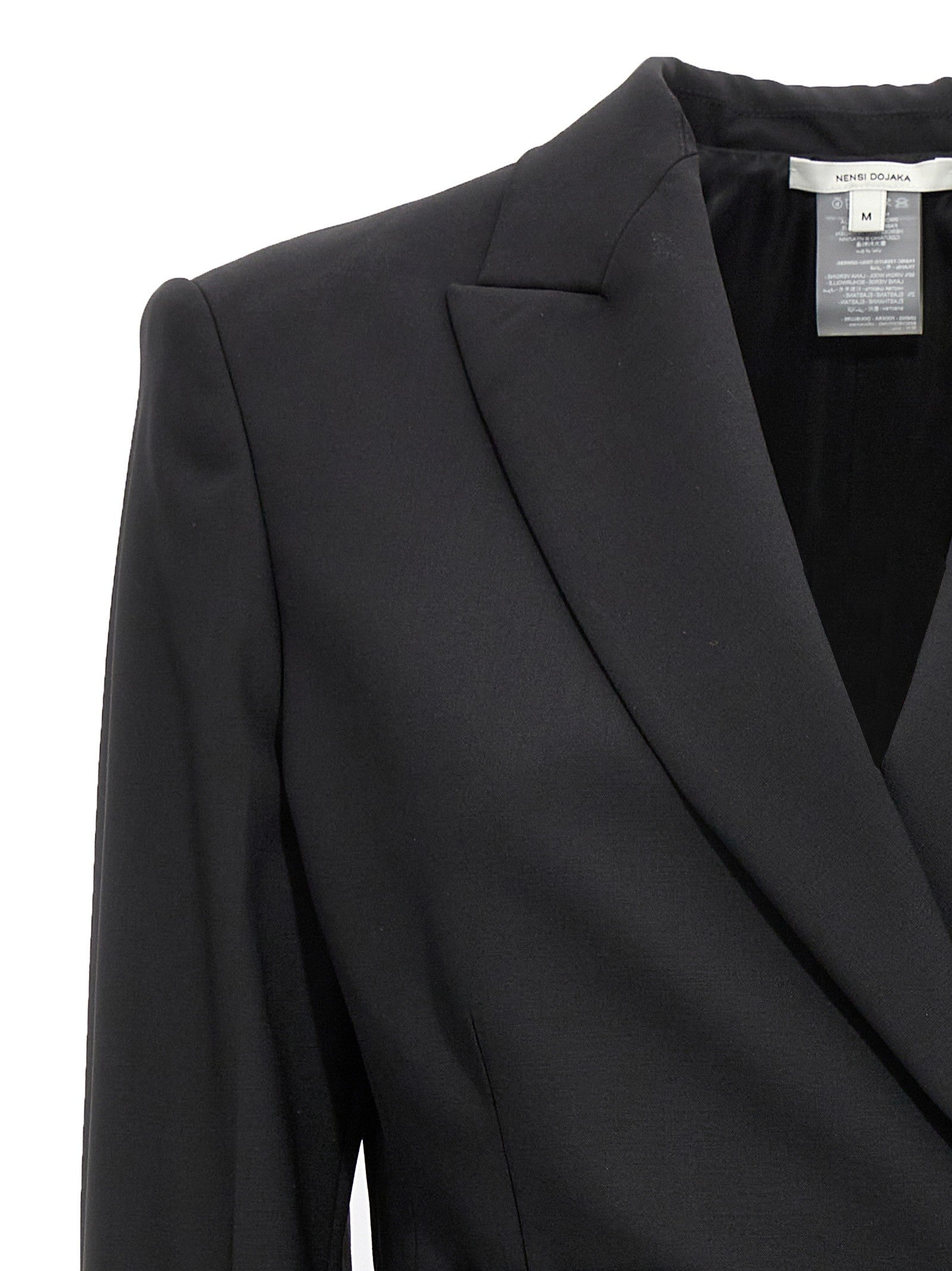 Nensi Dojaka Double Breast Drawstring Blazer Jacket Black