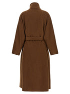 Alberto Biani Double Breasted Belted Coat Brown, view 2