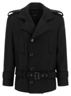 Pinko Double Breasted Belted Coat Black