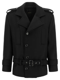Pinko Double Breasted Belted Coat Black