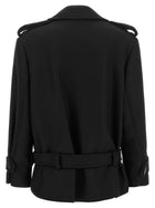 Pinko Double Breasted Belted Coat Black, view 2