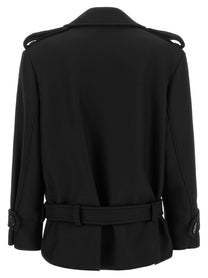 Pinko Double Breasted Belted Coat Black