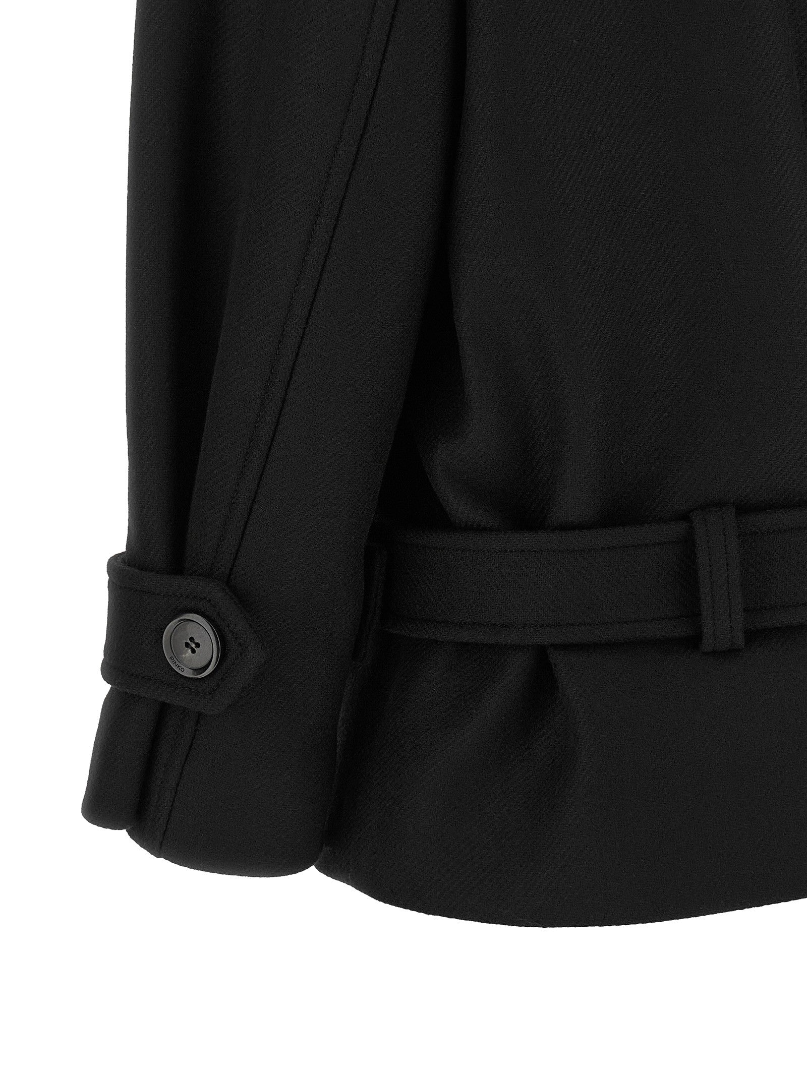 Pinko Double Breasted Belted Coat Black