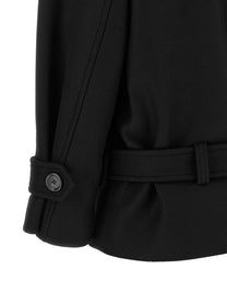 Pinko Double Breasted Belted Coat Black