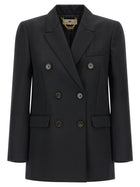 Elisabetta Franchi Double Breasted Blazer Black