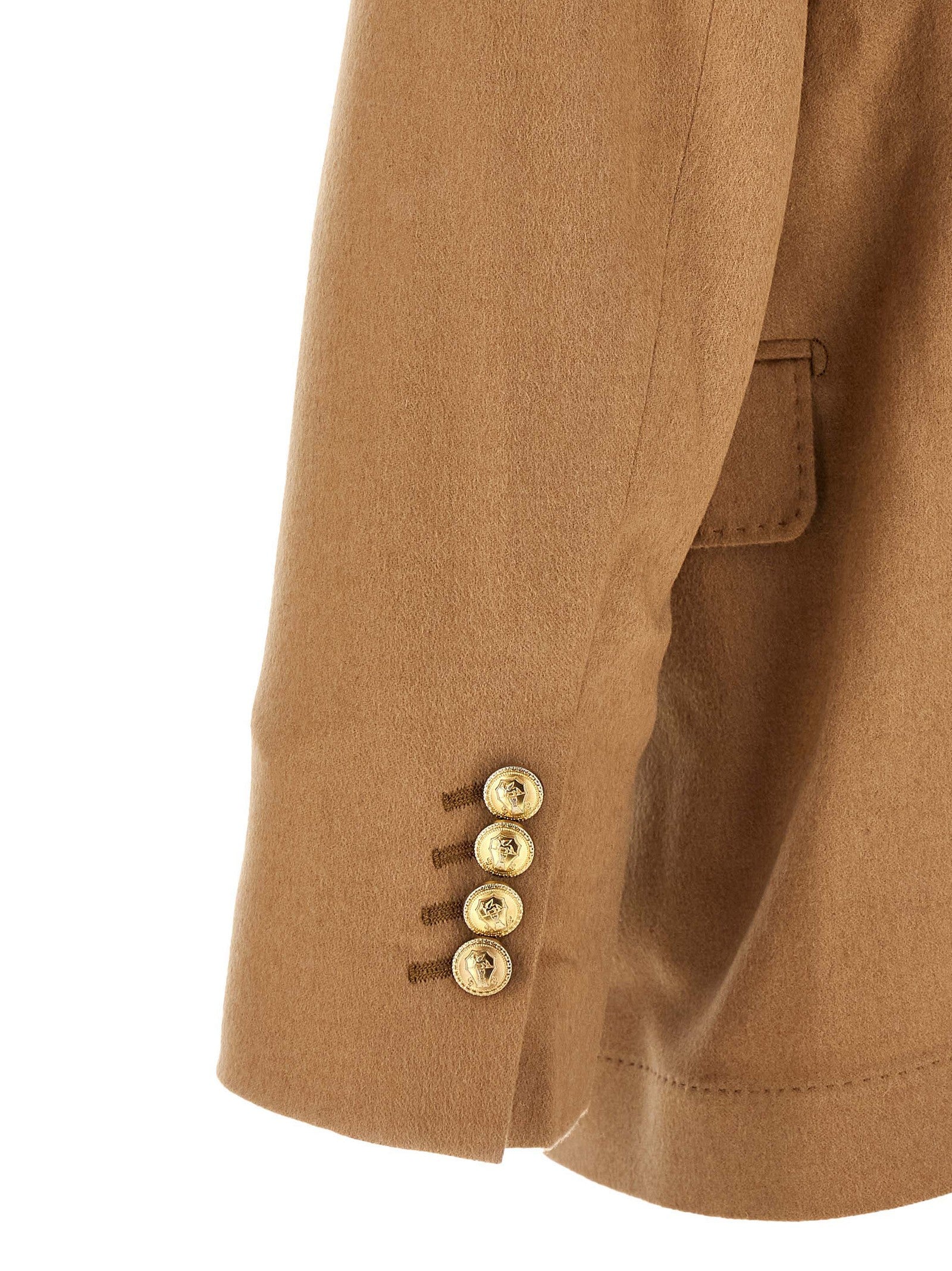 Brunello Cucinelli Double Breasted Blazer Beige