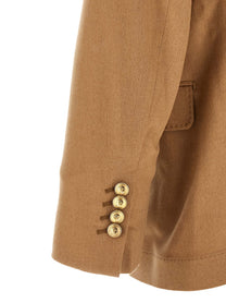 Brunello Cucinelli Double Breasted Blazer Beige