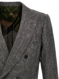 Maurizio Miri Double Breasted Blazer Grey