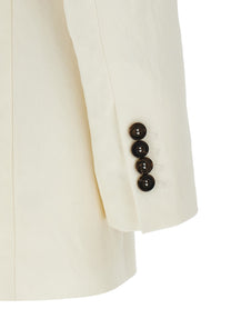 Brunello Cucinelli Double Breasted Blazer White