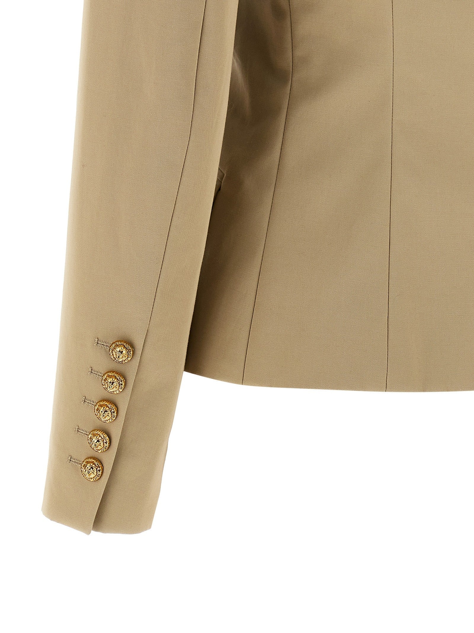 Balmain Double Breasted Blazer Beige