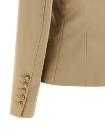 Balmain Double Breasted Blazer Beige