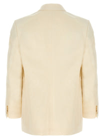 AURALEE Double Breasted Blazer Beige