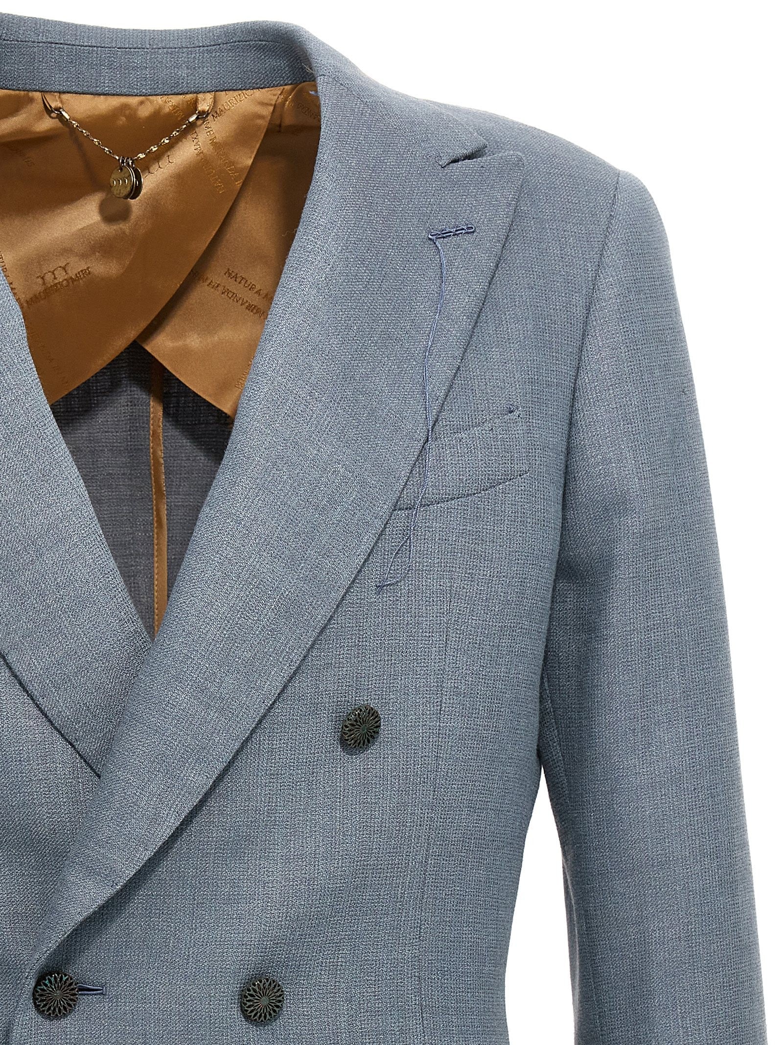 Maurizio Miri Double Breasted Blazer Blue