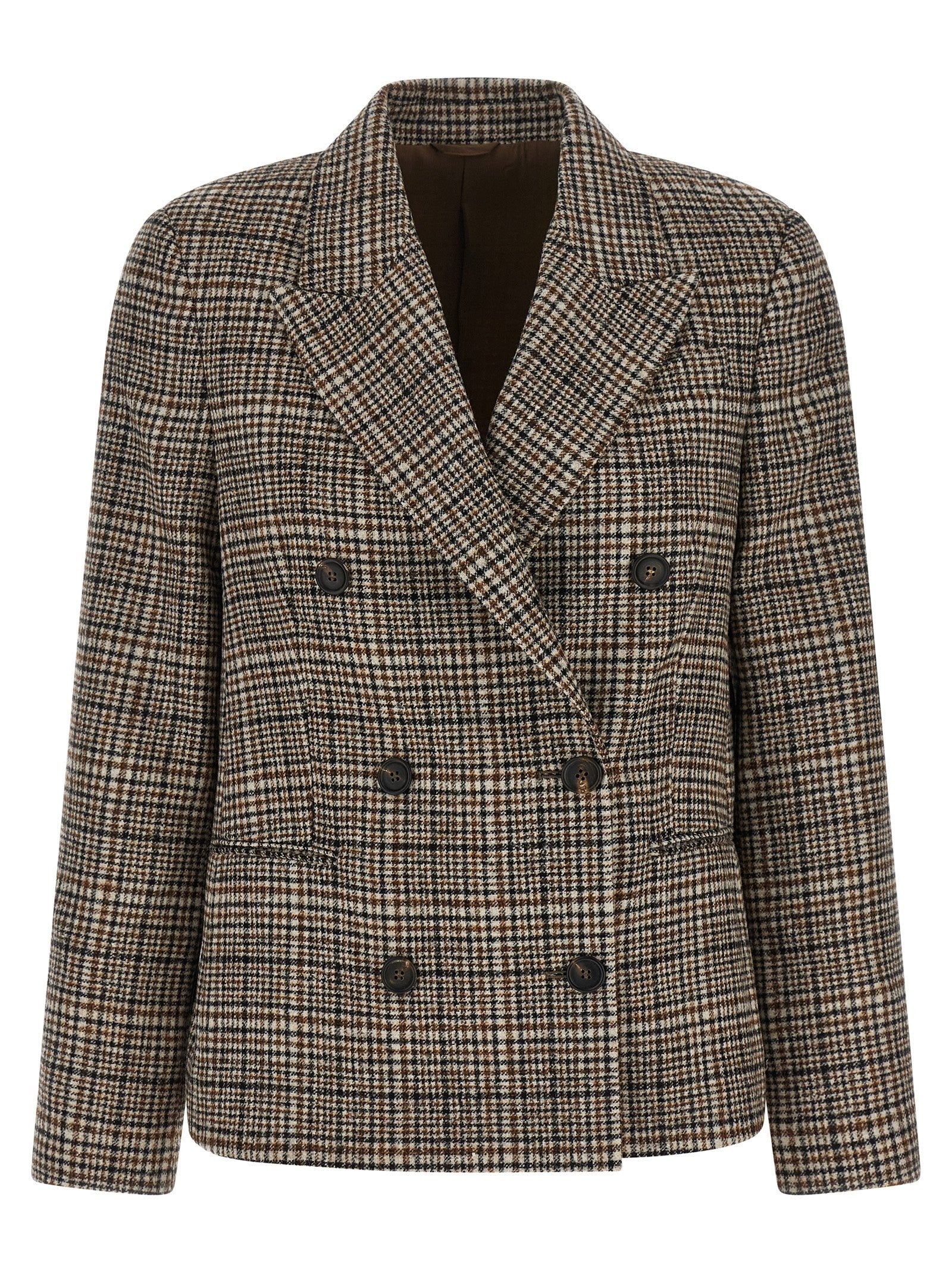 Brunello Cucinelli Double Breasted Blazer Beige