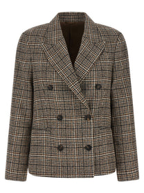 Brunello Cucinelli Double Breasted Blazer Beige