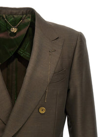 Maurizio Miri Double Breasted Blazer Green