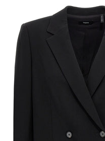 Theory Double Breasted Blazer Black