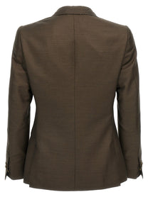 Maurizio Miri Double Breasted Blazer Green