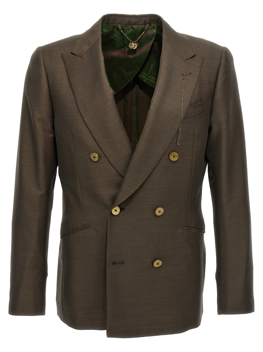 Maurizio Miri Double Breasted Blazer Green